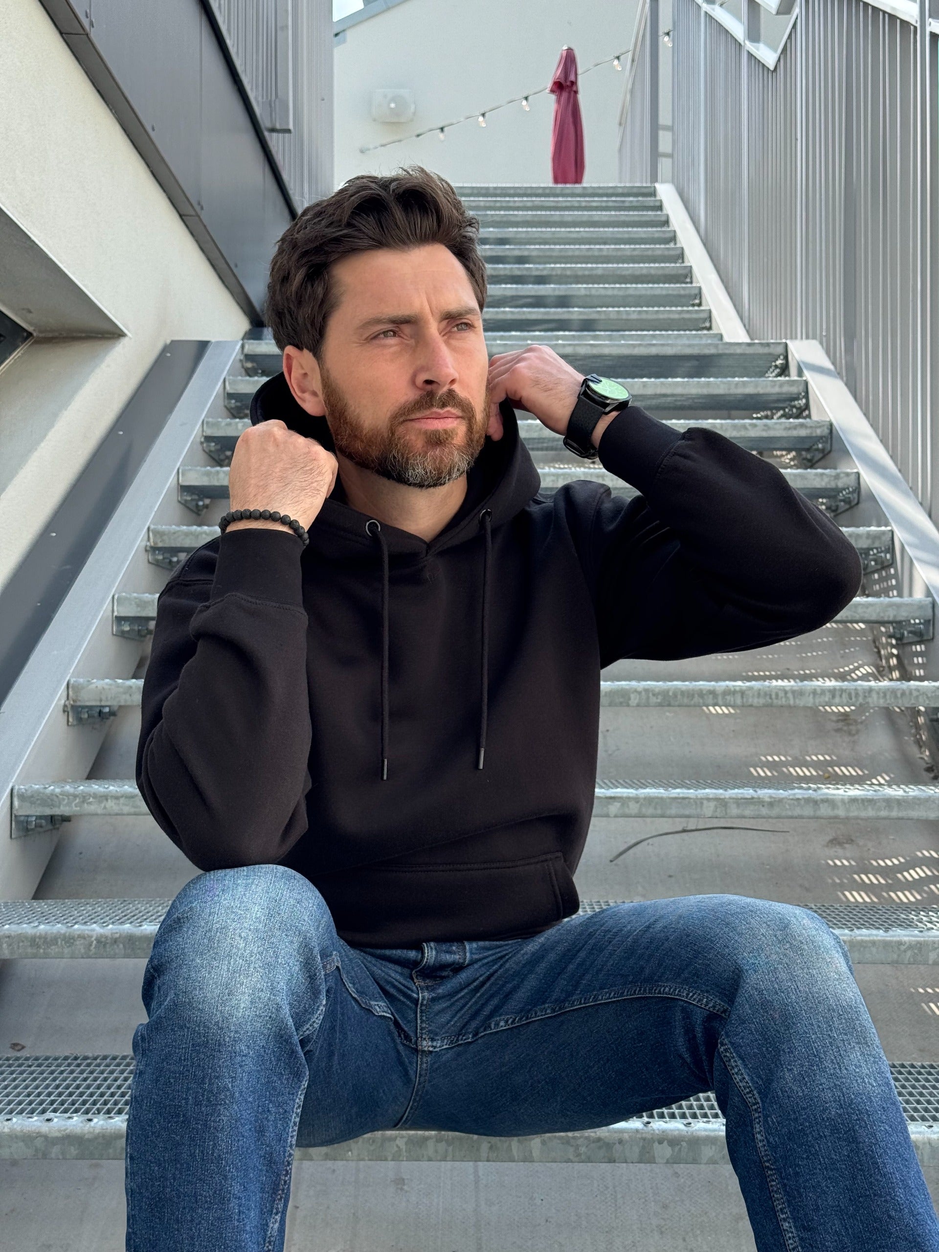 Black Blank Hoodie for Men