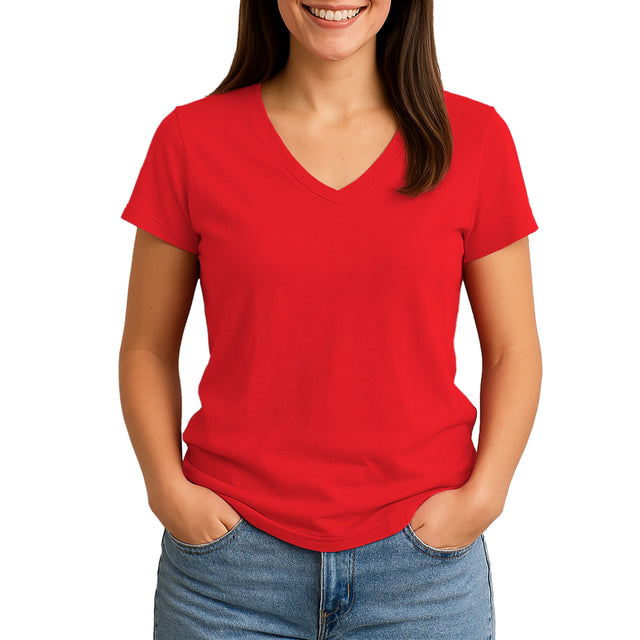 2585 COMFORT WOMENS V NECK TEE*