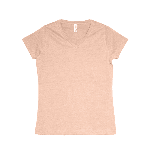 2585 womens v neck tee Peach