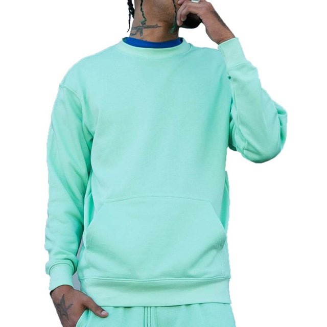 2615 Unisex French Terry Crewneck Sweatshirt with Pocket mint