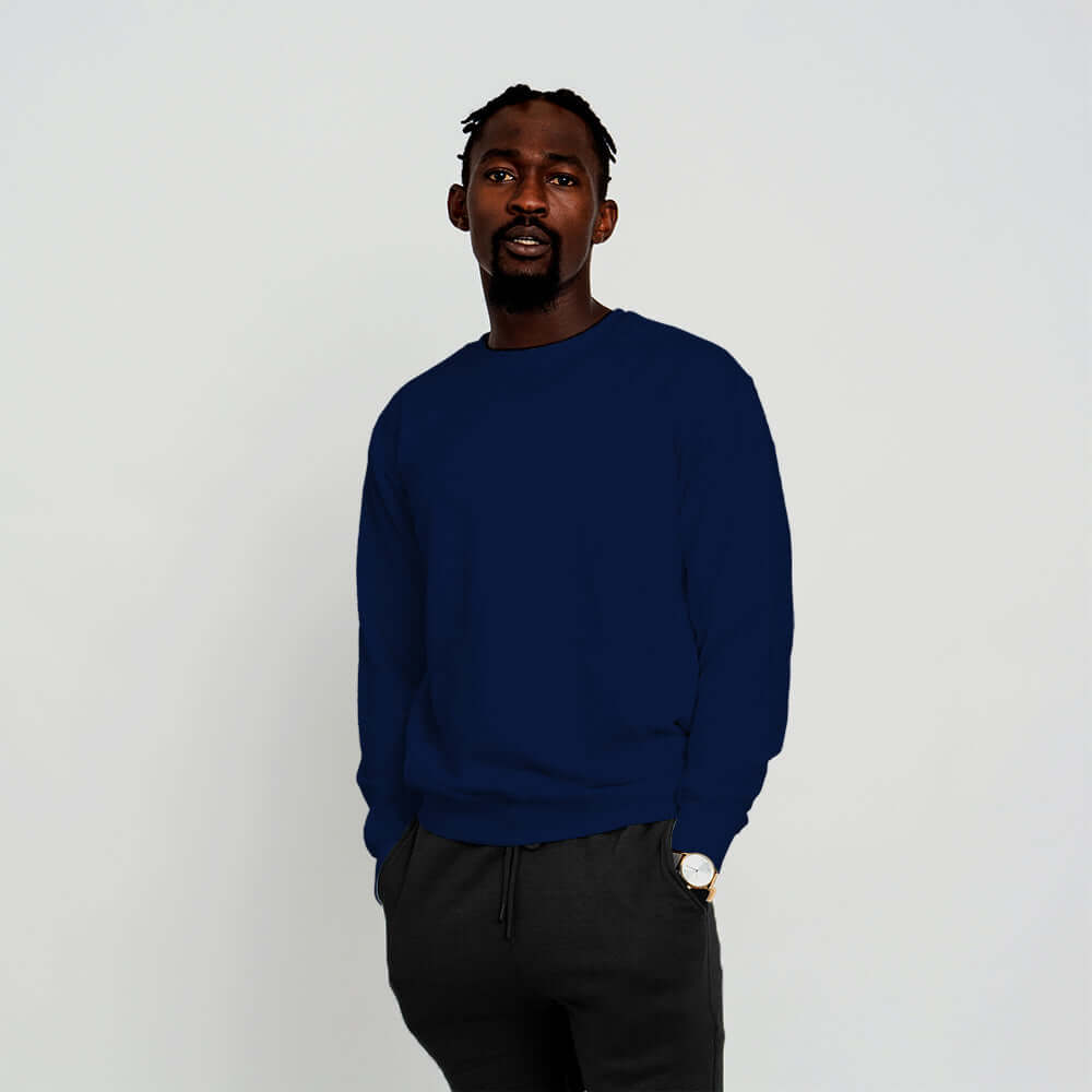 French Terry Crewneck Sweatshirt with Pocket