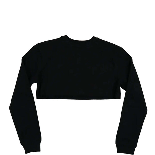 3636 Women's Fleece Perfect Crewneck Cropped Sweatshirt black