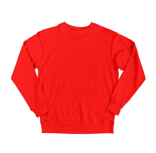 Unisex True Red French Terry Crewneck Sweatshirt with Pocket 8.25 Oz - 2615