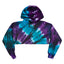 Women's Fleece Perfect Pullover Tie Dye Team Purple Cropped Hoodie 8.25 Oz - 3715