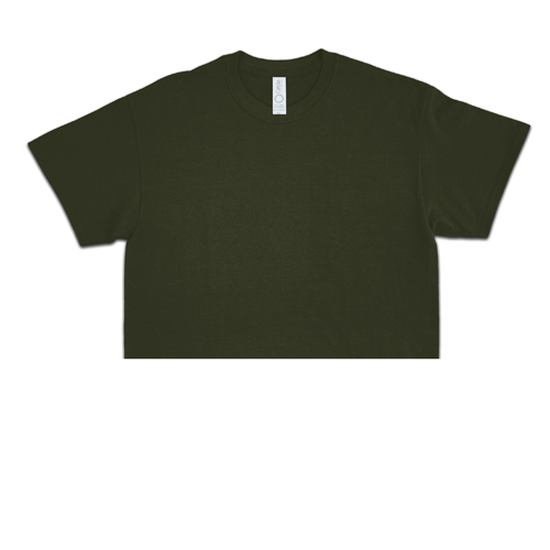 Unisex Dark Olive Jersey Short Sleeve Cropped Tee 4.3 Oz - 3315