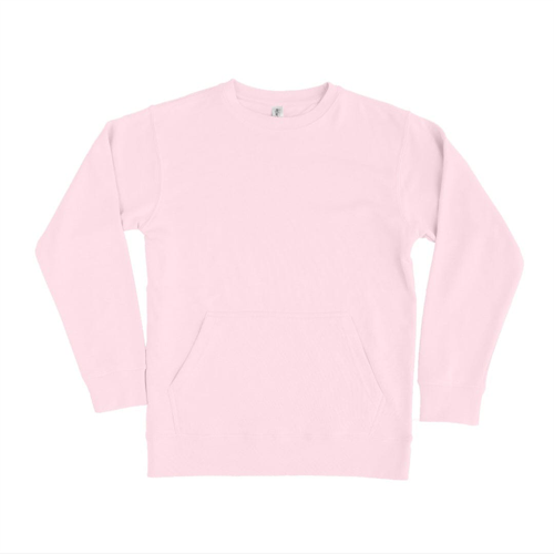 Unisex Pink French Terry Crewneck Sweatshirt with Pocket 8.25 Oz - 2615