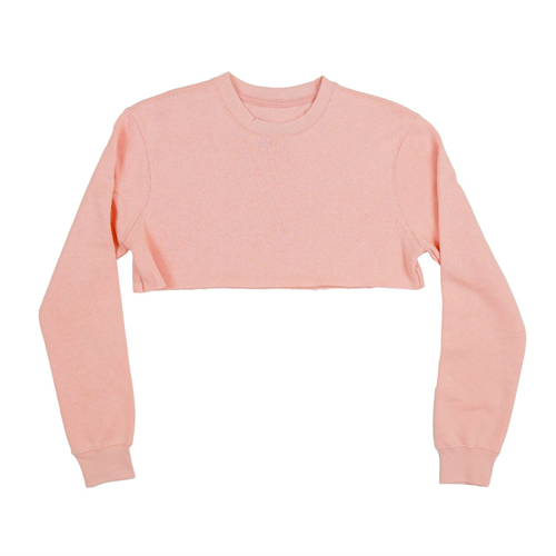 Unisex Powder Pink Fleece Perfect Crewneck Cropped Sweatshirt 8.25 Oz - 3636