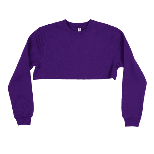 Unisex Purple Fleece Perfect Crewneck Cropped Sweatshirt 8.25 Oz - 3636