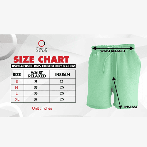 Unisex Red Classic Perfect Fleece Raw Edge Shorts 8.25 Oz - 8520