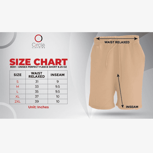 Unisex Royal Classic Perfect Fleece Shorts 8.25 Oz - 8001