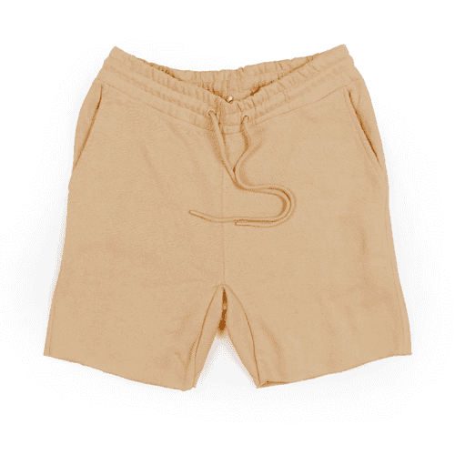 Unisex Sand Classic Perfect Fleece Raw Edge Shorts 8.25 Oz - 8520