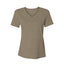 2585 Womens V Neck Tee - Heather Brown