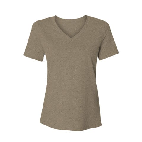 2585 Womens V Neck Tee - Heather Brown