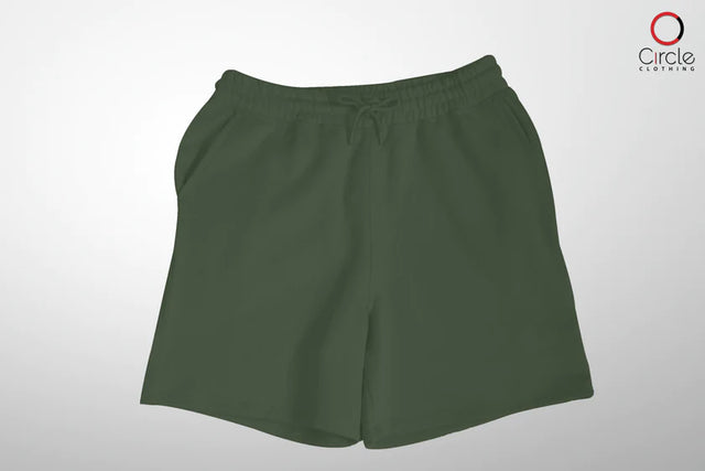 Unisex Military Green French Terry Shorts 8.25 Oz -8484
