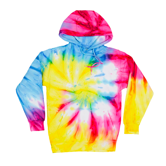 tie dye hoodies Blue Neon Spiral