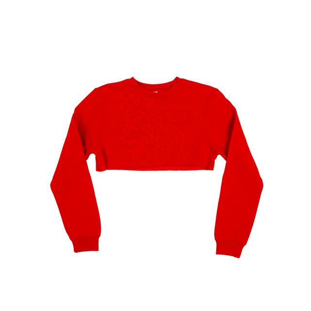 3636 Women's Fleece Perfect Crewneck Cropped Sweatshirt red