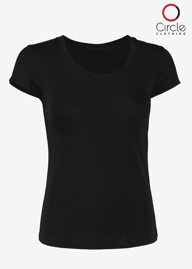 3900 Skinny Fit Short Sleeve Tee for Women black