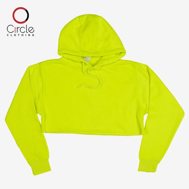 Women's Fleece Perfect Pullover Neon Cropped Hoodie 8.25 Oz - 3715