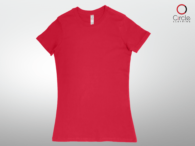 Red Women's Softlume Jersey Skinny Fit Short Sleeve Tee 4.3 Oz - (3900)