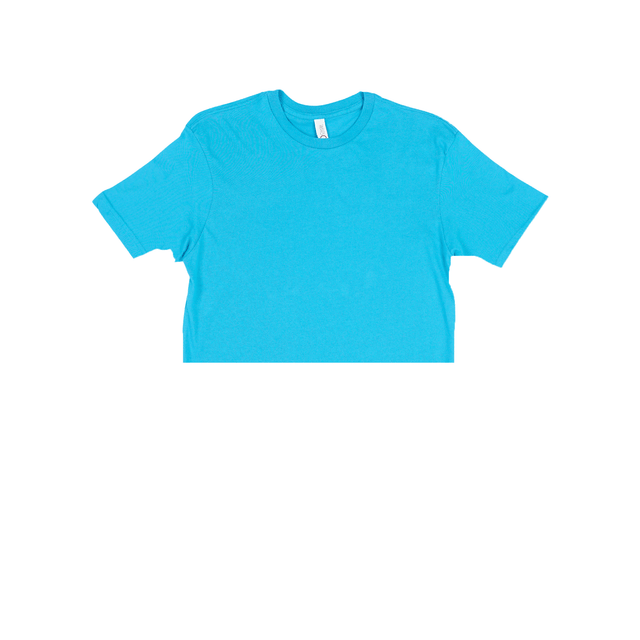 Unisex Turquoise Jersey Short Sleeve Cropped Tee 4.3 Oz - 3315